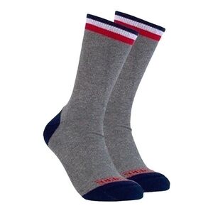 2 Pair MADEHERE Main Street Crew Heather Grey Red White Blue Cotton Unisex Socks